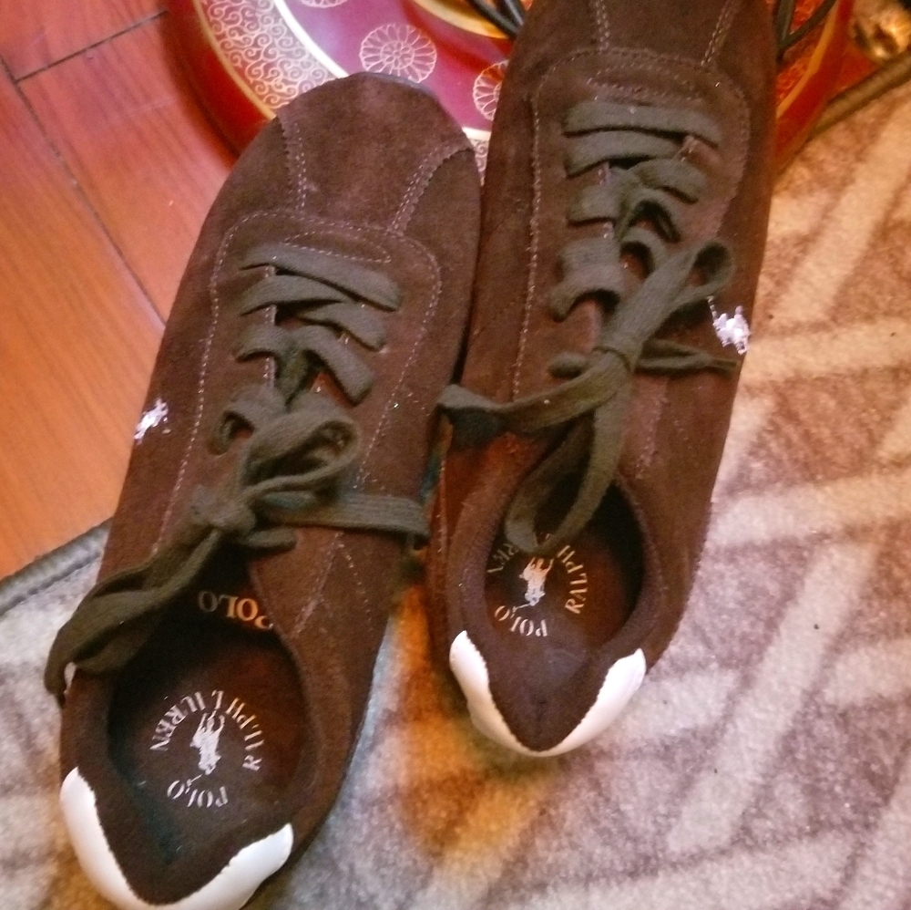 NWOT Polo brown nubuck sneakers